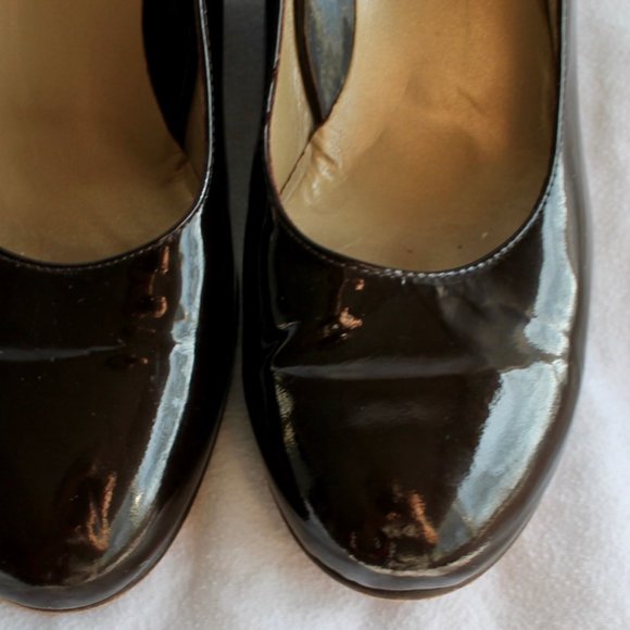 Taryn Rose Brown Patent Leather Wedge Pumps - Picture 5 of 8